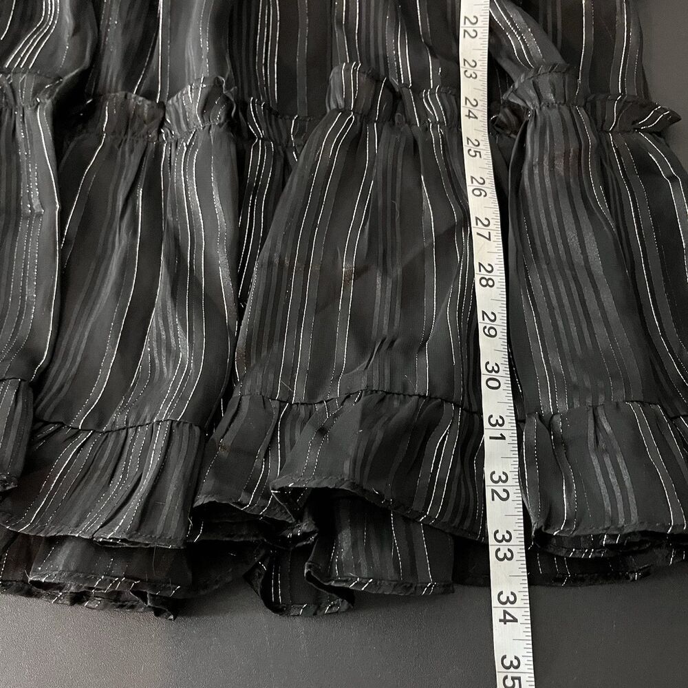 NSR Emma Smocked Tiered Dress Black Size L Sheer‎ Party Coctail​ - Picture 8 of 8